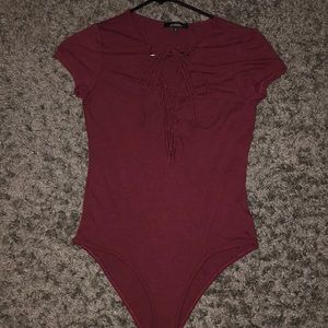 Maroon sexy body suit